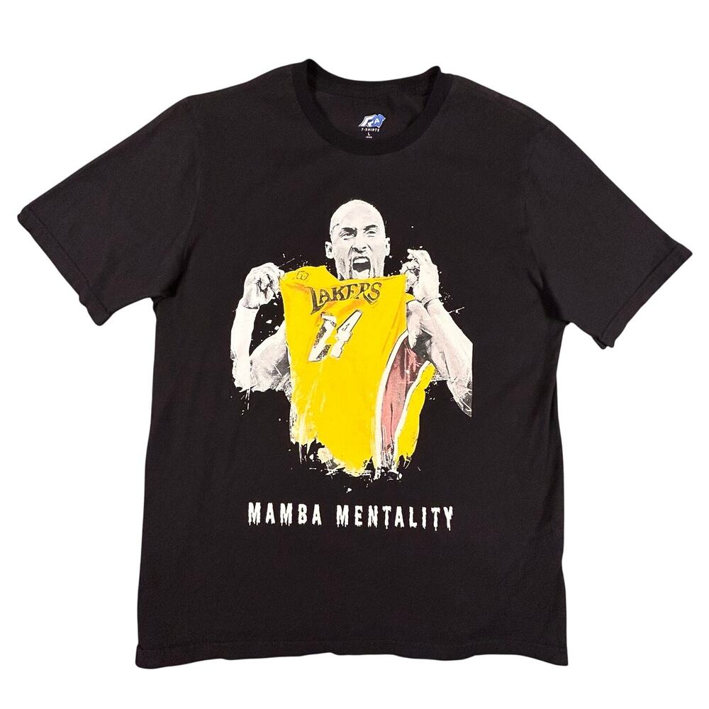 Kobe Bryant Mamba Mentality Graphic Short Sleeve Tee Shirt Black Men's Sz‎ Large